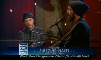 justin timberlake matt morris  hope for haiti