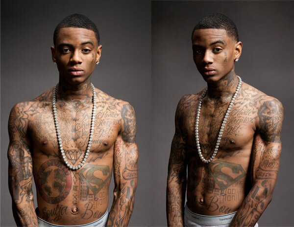 soulja boy tattoos. Photo of rapper Soulja Boy and