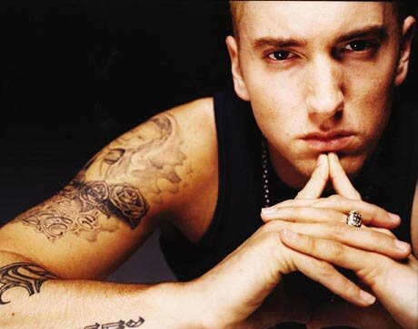 Photo of rapper Eminem Rapper Eminem real name Marshall Bruce Mathers III