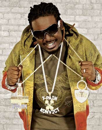 T-Pain Holding Gold Chains