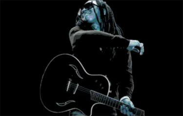 Photo of Lil Wayne on black guitar