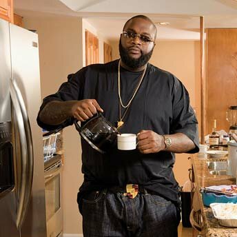 Photo of Rick Ross pouring coffee