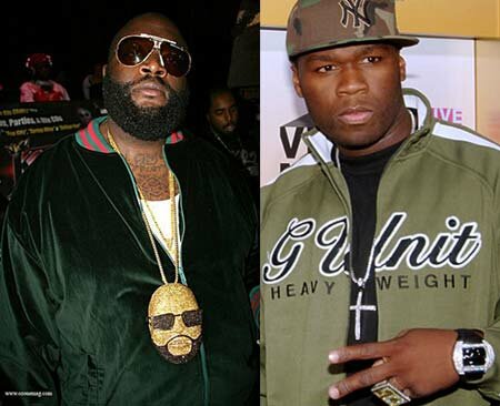 Photo of rappers 50 Cent and Rick Ross - Hip Hop Beef