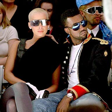 Picture of Kanye West and Amber Rose wearing sunglasses