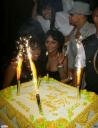 Photo of Lil Kim and birthday cake at her party July 24, 2009 at Club Mansion