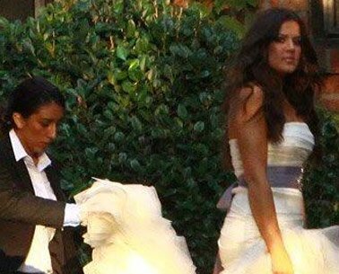 Picture of Khloe Kardashian in her Vera Wang wedding dress