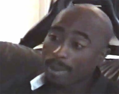 Photo of rapper Tupac Shakur - 2Pac during an interview