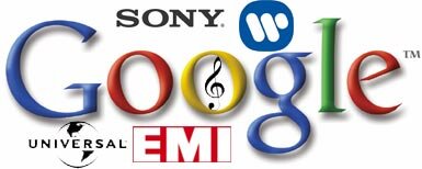Picture of Google logo joining forces with record labels for music search