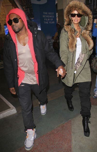 Photo of Kanye West and Amber Rose in Hollywood for Movie Date
