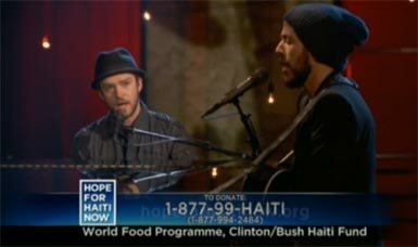 Photo of Justin Timberlake and Matt Morris - Hope For Haiti Now Live Performance - Hallelujah (Live)