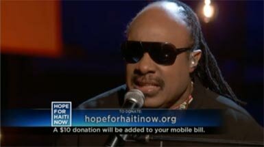 Photo of Stevie Wonder - Hope For Haiti Now Live Performance - A Bridge Over Troubled Water (Live)