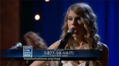 Photo of Taylor Swift - Hope For Haiti Now Live Performance - Breathless (Live)