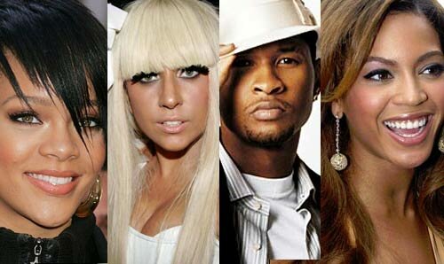 Photos of Rihanna, Lady Gaga, Usher, Beyonce
