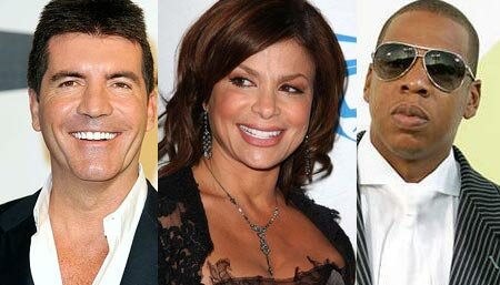 Picture of Simon Cowell, Paula Abdul and Jay-Z