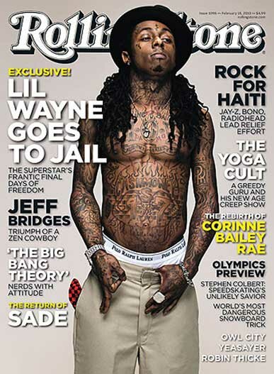 Photo of Lil Wayne Rolling Stone magazine cover - February 2010