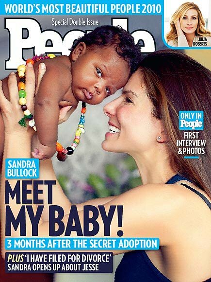 Sandra Bullock picture with Adopted Baby Son Photo on People Magazine Cover