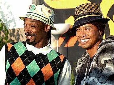 Picture of rapper Snoop Dogg and golfer Tiger Woods