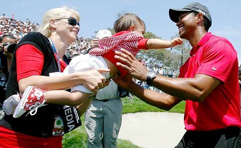 Photo of Tiger Woods, Wife Elin Nordegren and Sam