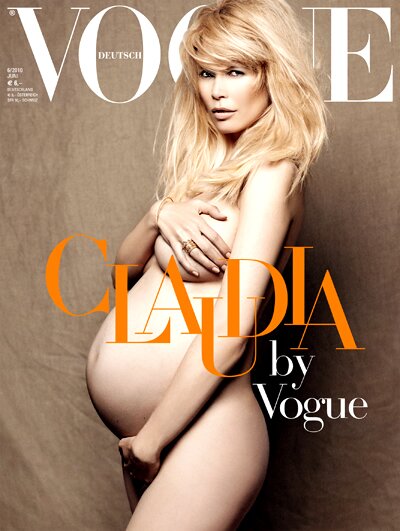 Photo of Claudia Schiffer Nude Pregnant Picture For Vogue