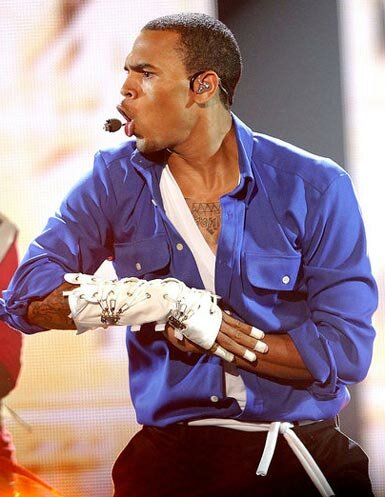 Photo of Chris Brown performing tribute for Michael Jackson - BET Awards 2010