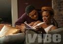Photo of Kandi Burruss and Pooch Hall on the set of music video Leave U