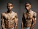 Photo of rapper Soulja Boy and his many tattoos