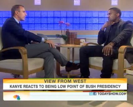 Photo of Kanye West interview on Today Show with host Matt Lauer
