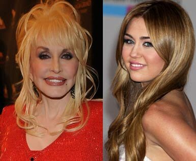 Picture of Dolly Parton and Miley Cyrus