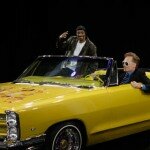 Photo of Snoop Dogg and his Yellow 1967 Pontiac Parisienne Convertible