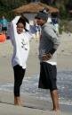 Picture of Chris Brown, Girlfriend Jasmine Sanders on beach in Miami, Dec 2010