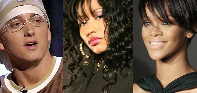 Photos of Eminem, Nicki Minaj, Rihanna