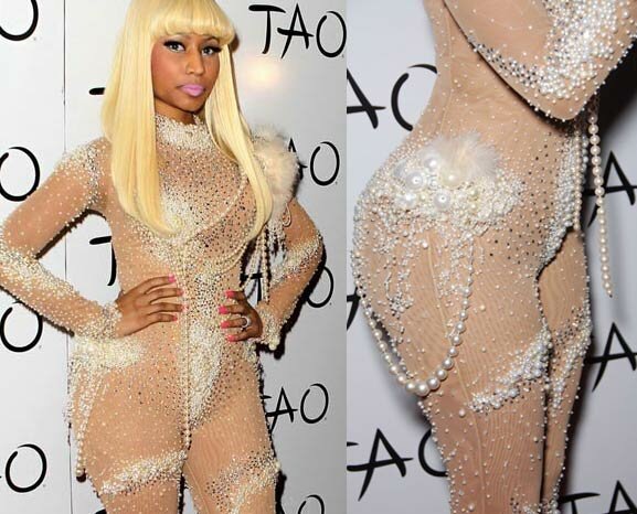 Photo of Nicki Minaj and her booty on red carpet at 26th Birthday Party at TAO in Vegas