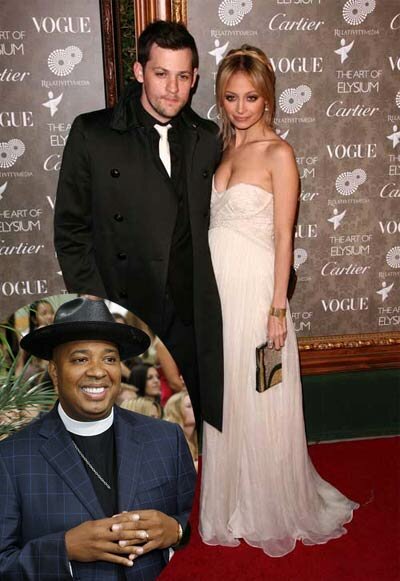 Photo of new bride Nicole Richie, Joel Madden, and Rev Run picture