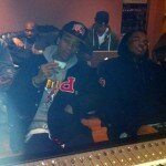Photo of rappers Wiz Khalifa, The Game 'Smoking' In The Studio