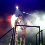 Photo of Kim Kardashian on stage with Prince