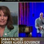 Photo of Sarah Palin speaking on rapper Common White House performance