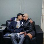 Picture of Amber Rose and Wiz Khalifa snuggling